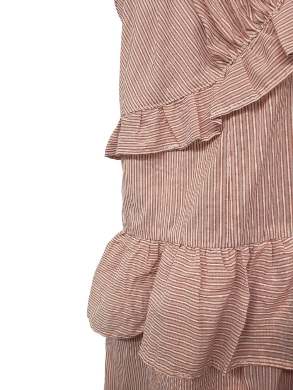 Misa Los Angeles Morrison Ruffle Tiered Maxi Dress Pink Stripe Candy Striper - Picture 6 of 12